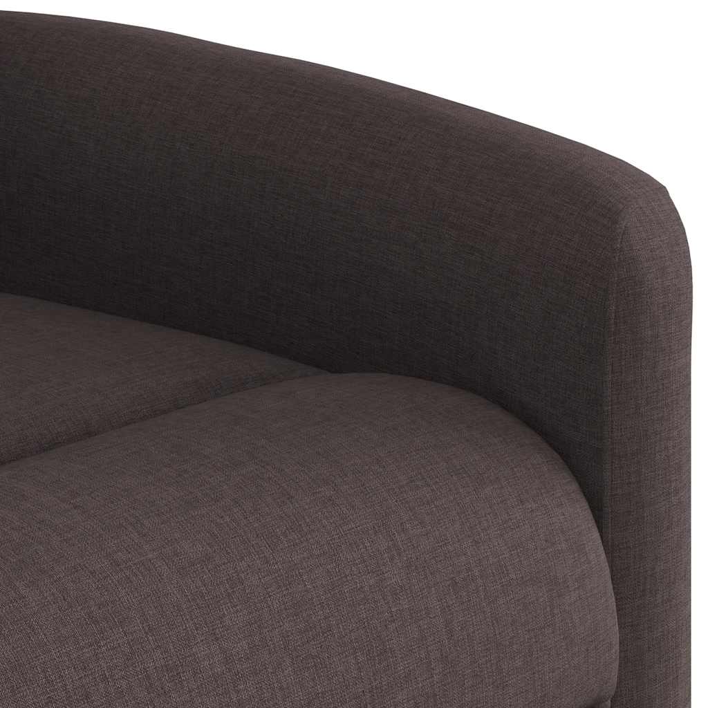 Električni masažni naslonjač na podizanje od tkanine tamnosmeđi
