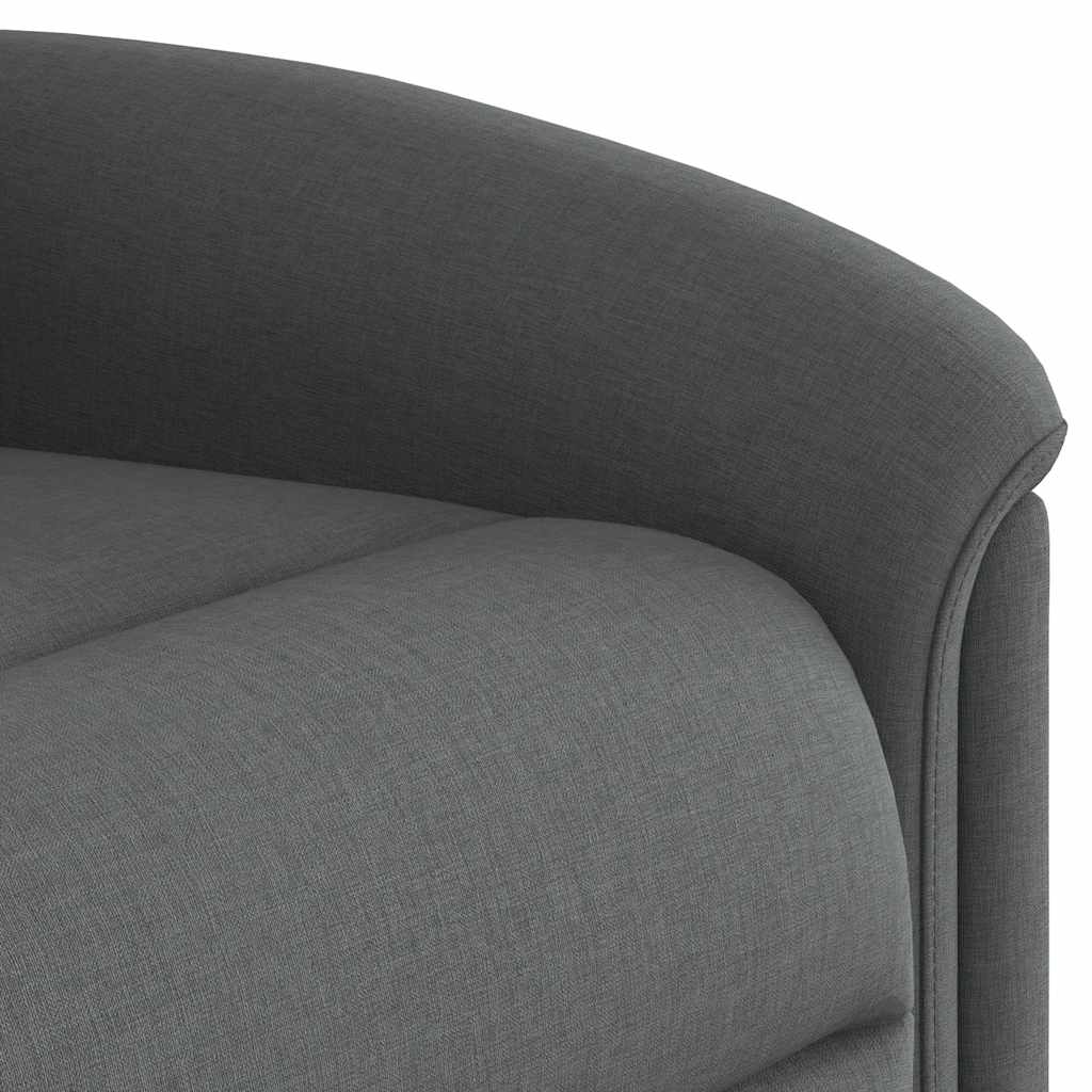 Električni masažni naslonjač od tkanine tamnosivi