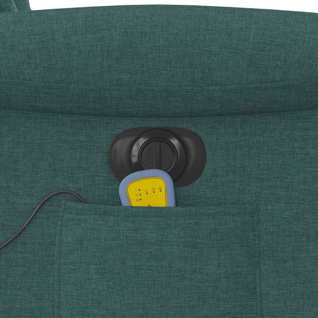 Električni masažni naslonjač na podizanje tkanina tamnozeleni