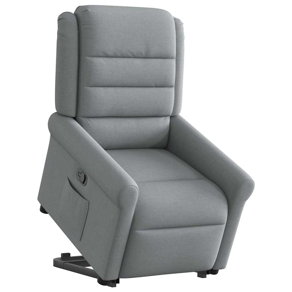 Naslonjač na podizanje od tkanine svjetlosivi