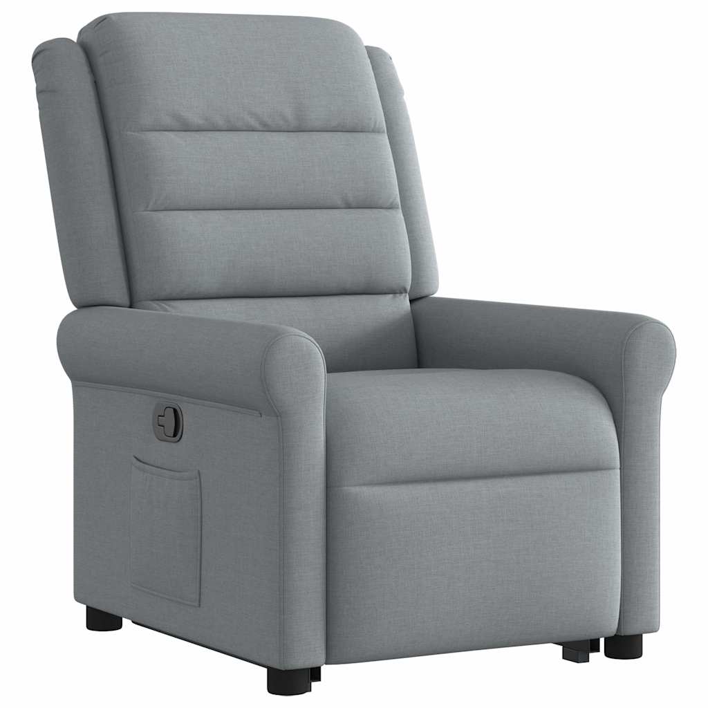 Naslonjač na podizanje od tkanine svjetlosivi