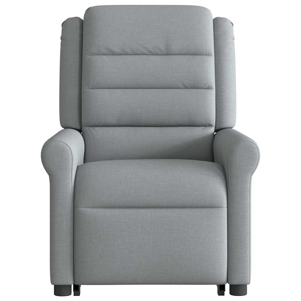 Naslonjač na podizanje od tkanine svjetlosivi