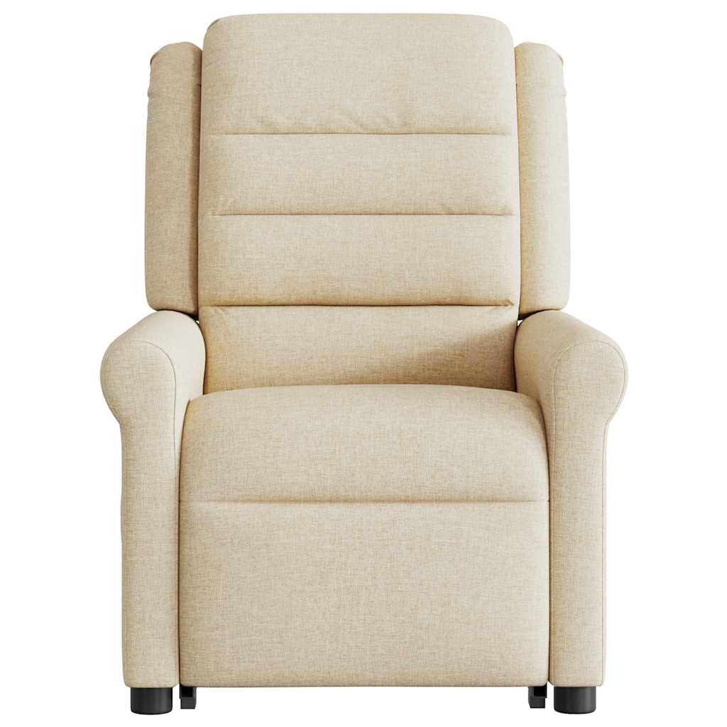 Električni masažni naslonjač na podizanje od tkanine krem