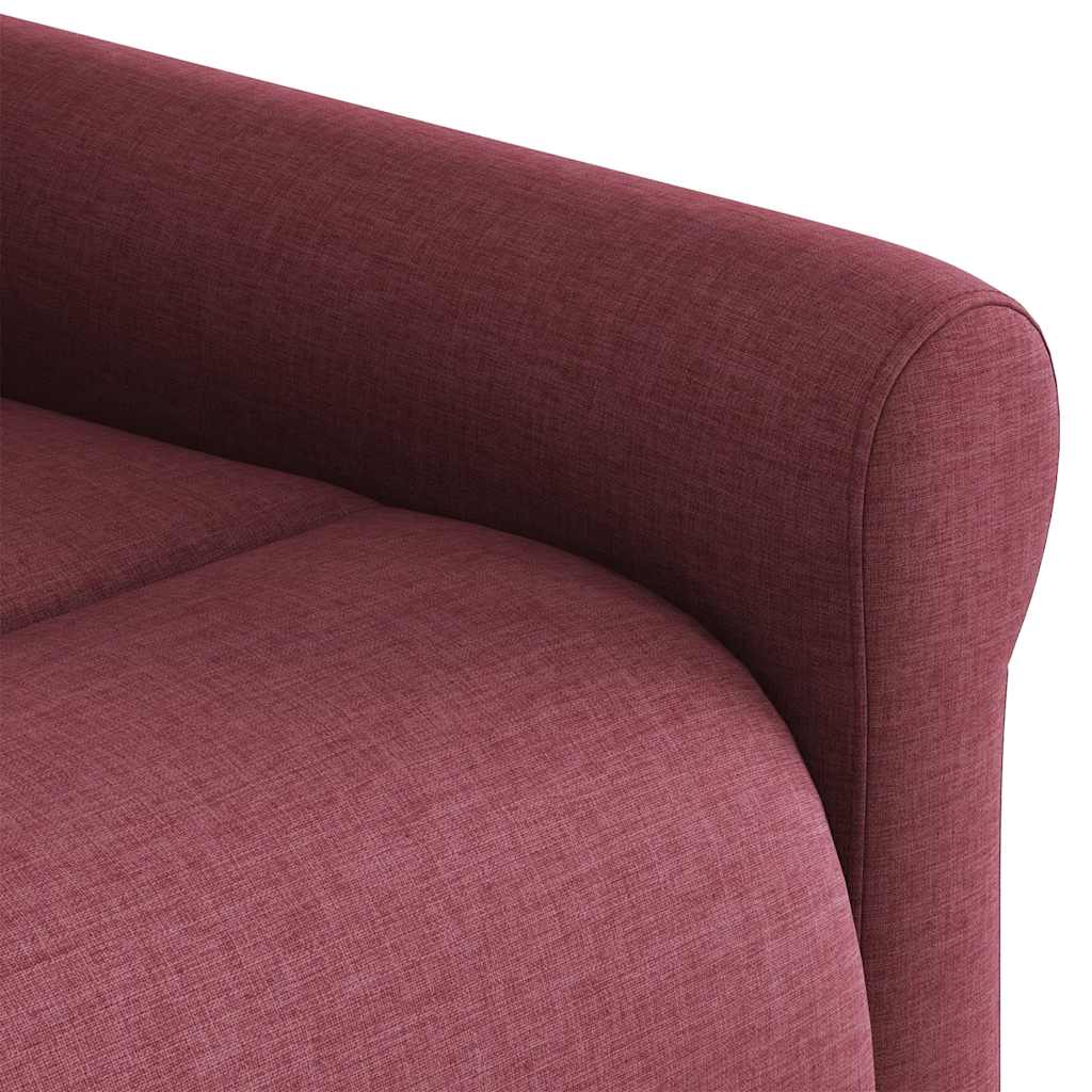 Naslonjač na podizanje od tkanine crvena boja vina