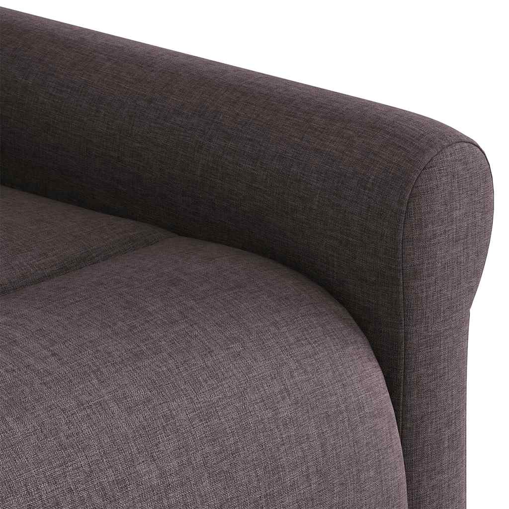 Naslonjač na podizanje tamnosmeđi od tkanine