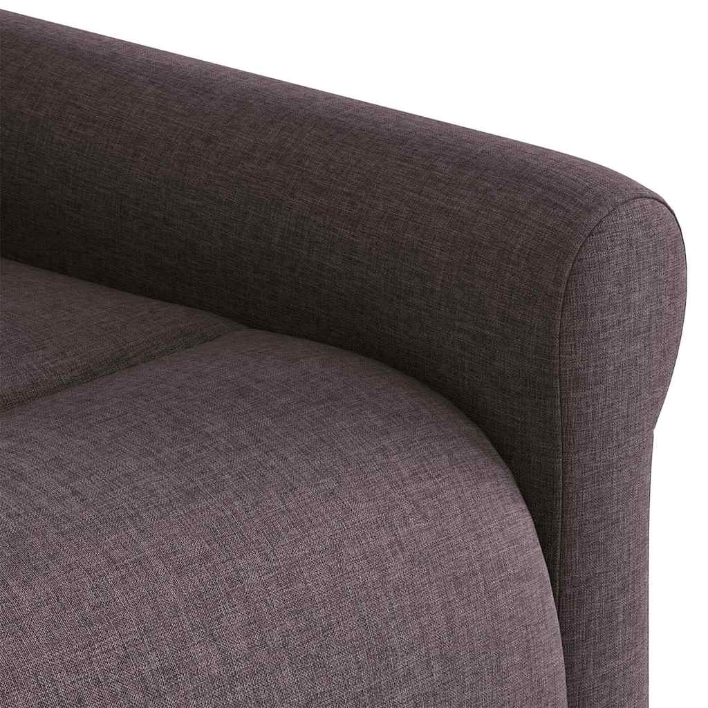 Električni masažni naslonjač na podizanje od tkanine tamnosmeđi