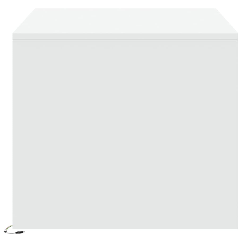 Stolić za kavu s LED svjetlima bijeli od konstruiranog drva