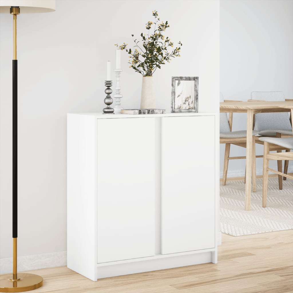 Komoda s LED svjetlima bijela 77x34x85 cm konstruirano drvo