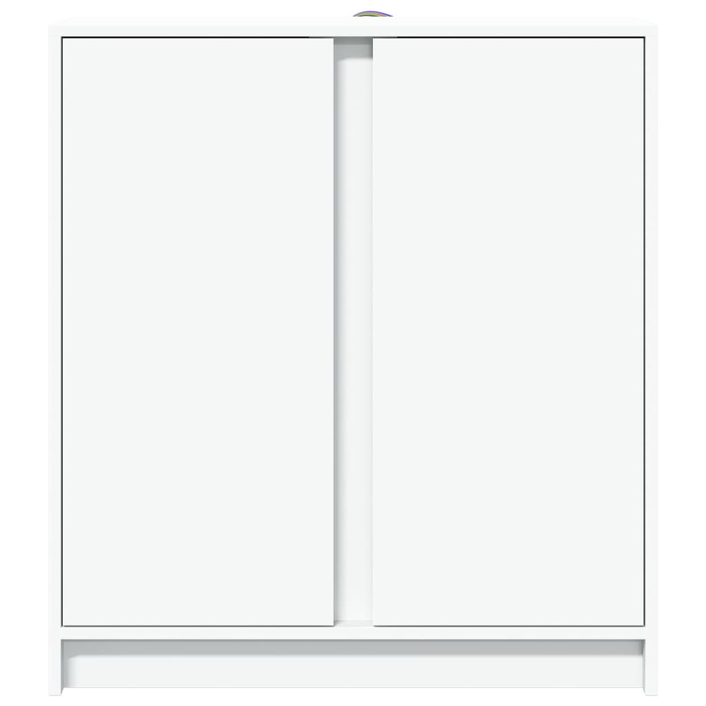 Komoda s LED svjetlima bijela 77x34x85 cm konstruirano drvo