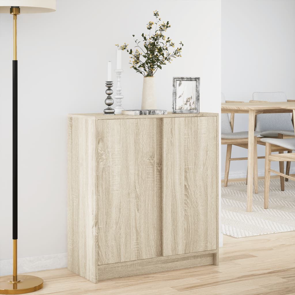 Komoda s LED svjetlima boja hrasta sonome 77x34x85 cm drvena