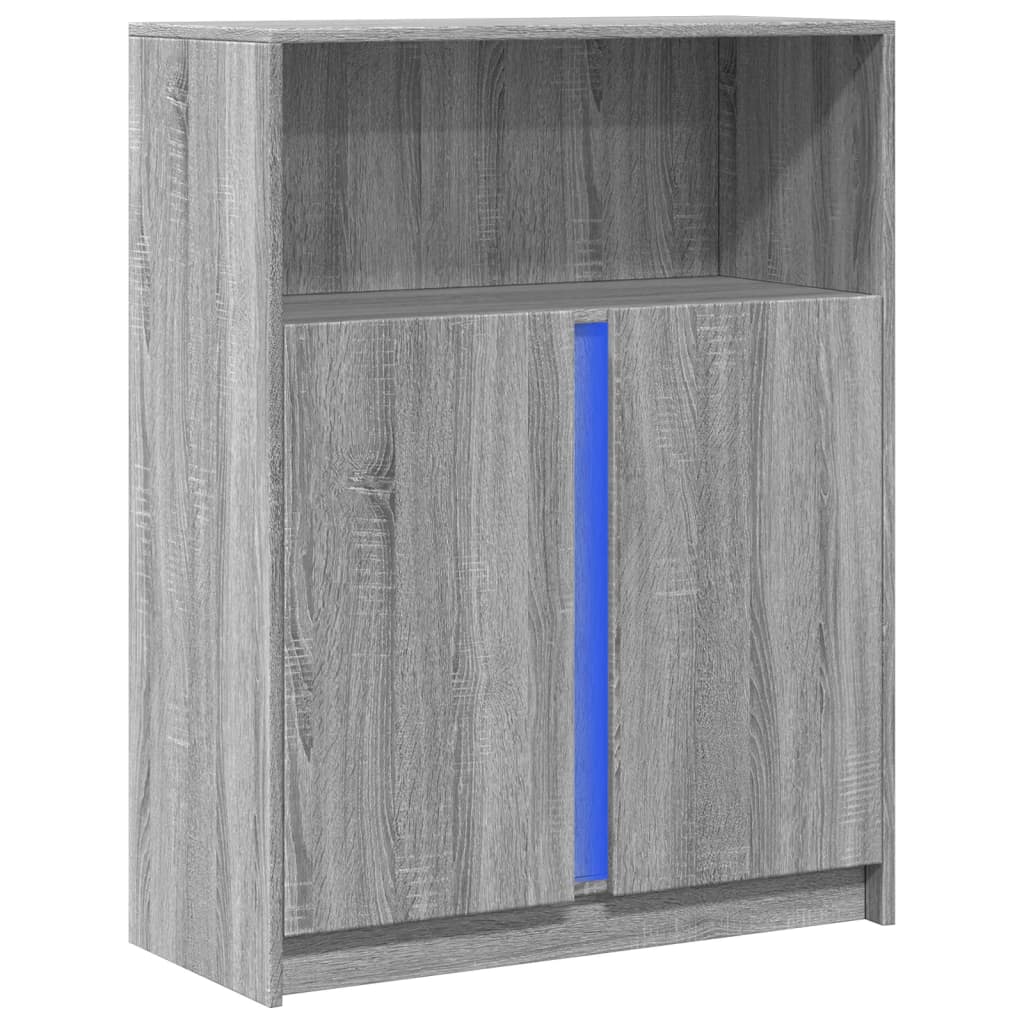 Komoda s LED svjetlima boja hrasta sonome 77x34x100 cm drvena