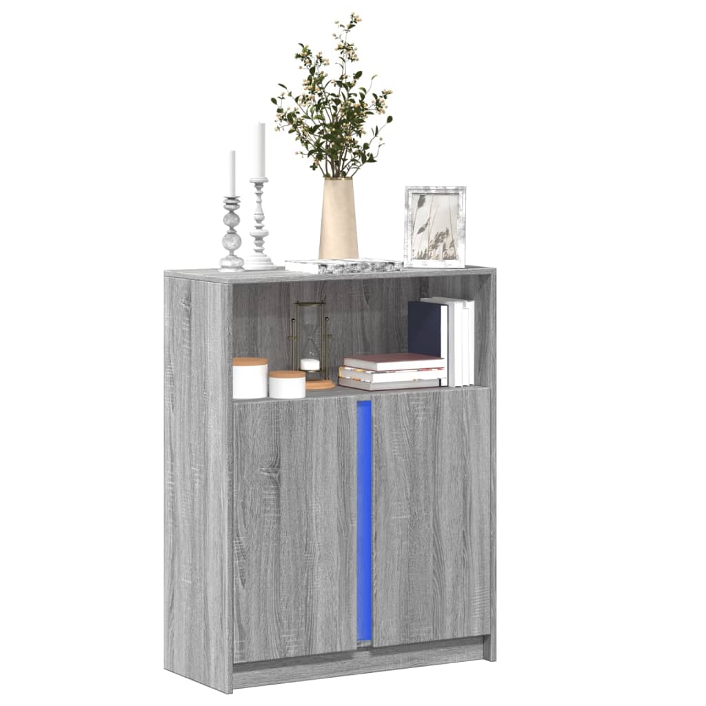 Komoda s LED svjetlima boja hrasta sonome 77x34x100 cm drvena
