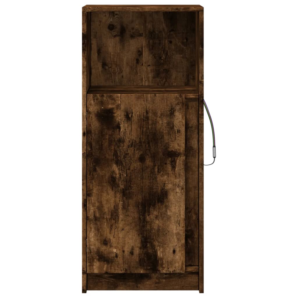 Komoda s LED svjetlima boja hrasta 42,5 x 34 x 100 cm drvena