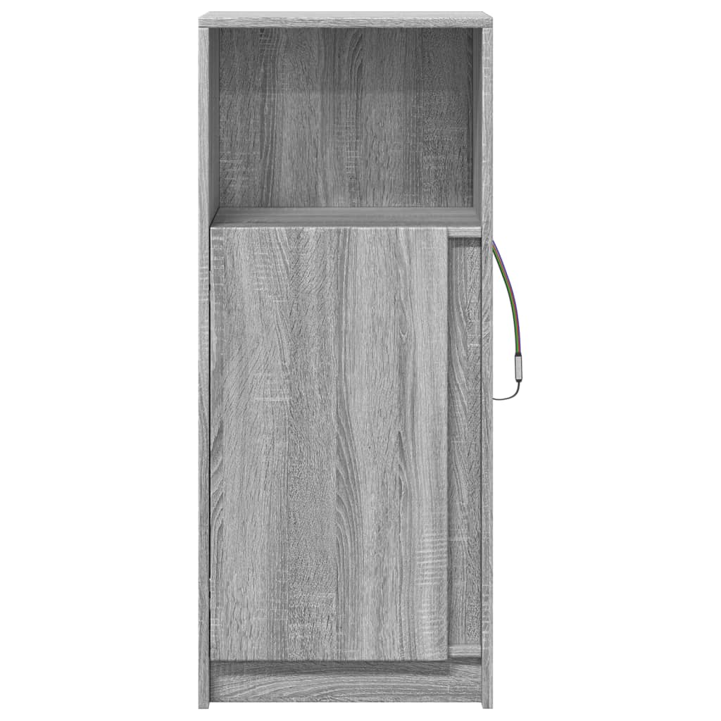 Komoda s LED svjetlima boja hrasta sonome 42,5x34x100 cm drvena