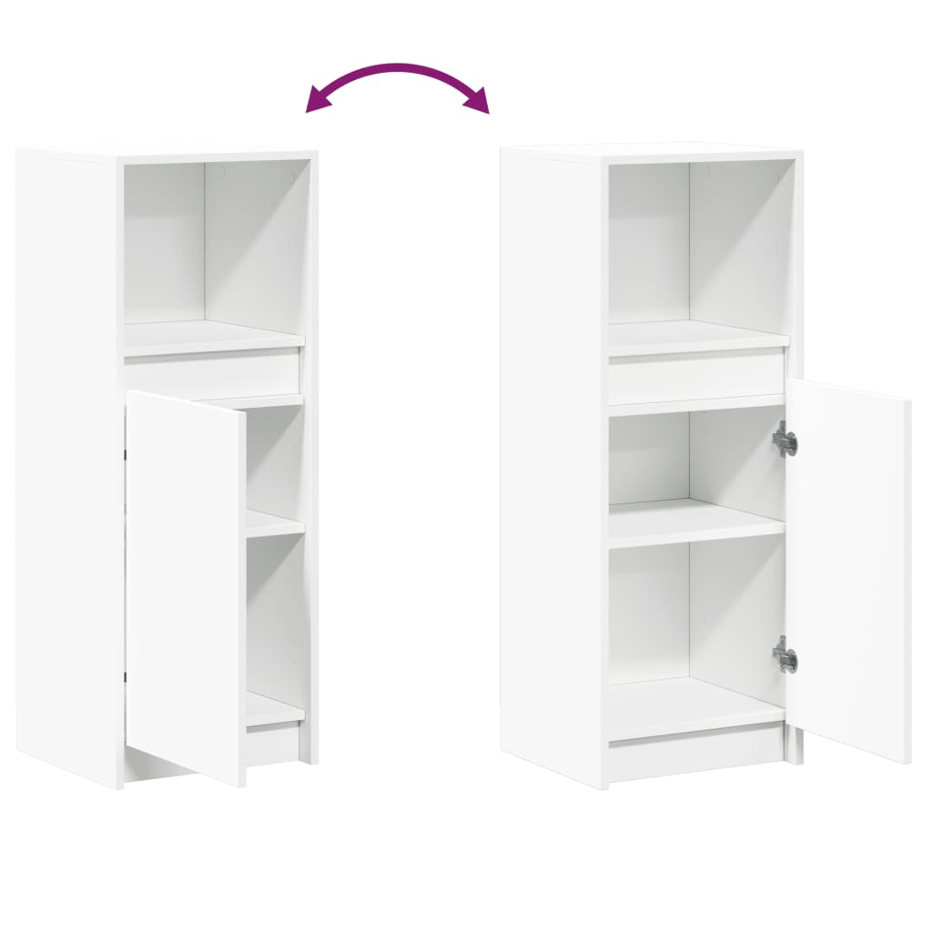 Komoda s LED svjetlima bijela 38x34x100 cm konstruirano drvo
