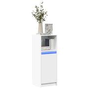 Komoda s LED svjetlima bijela 38x34x100 cm konstruirano drvo