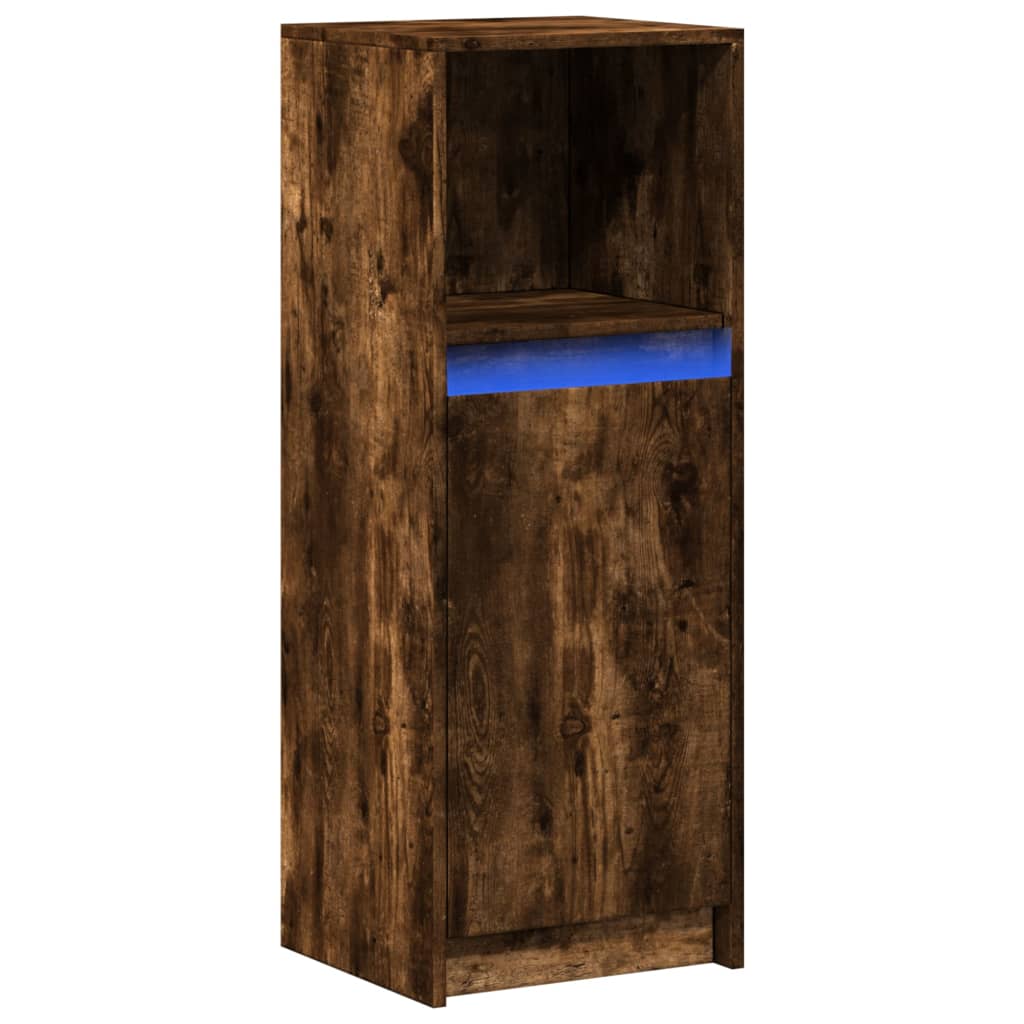 Komoda s LED svjetlima boja hrasta 38 x 34 x 100 cm drvena