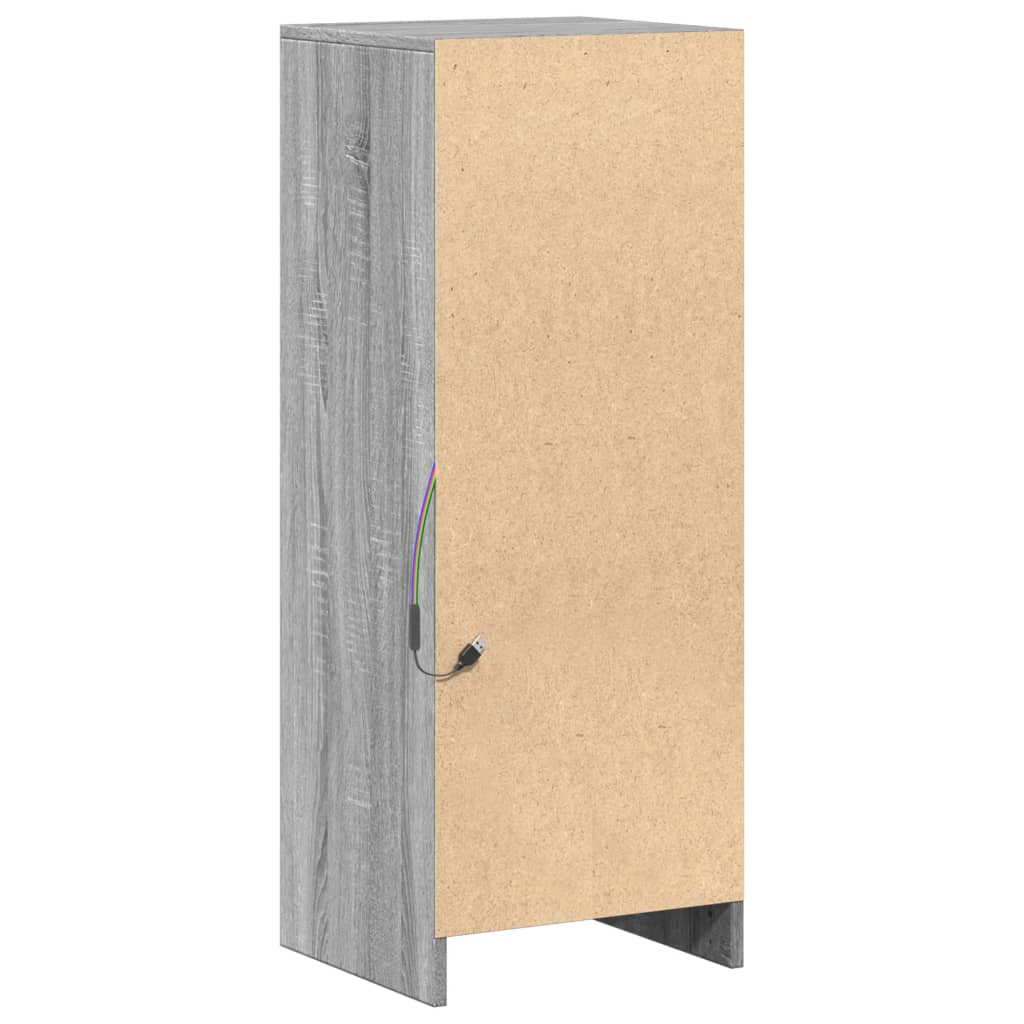 Komoda s LED svjetlima boja hrasta sonome 38x34x100 cm drvena