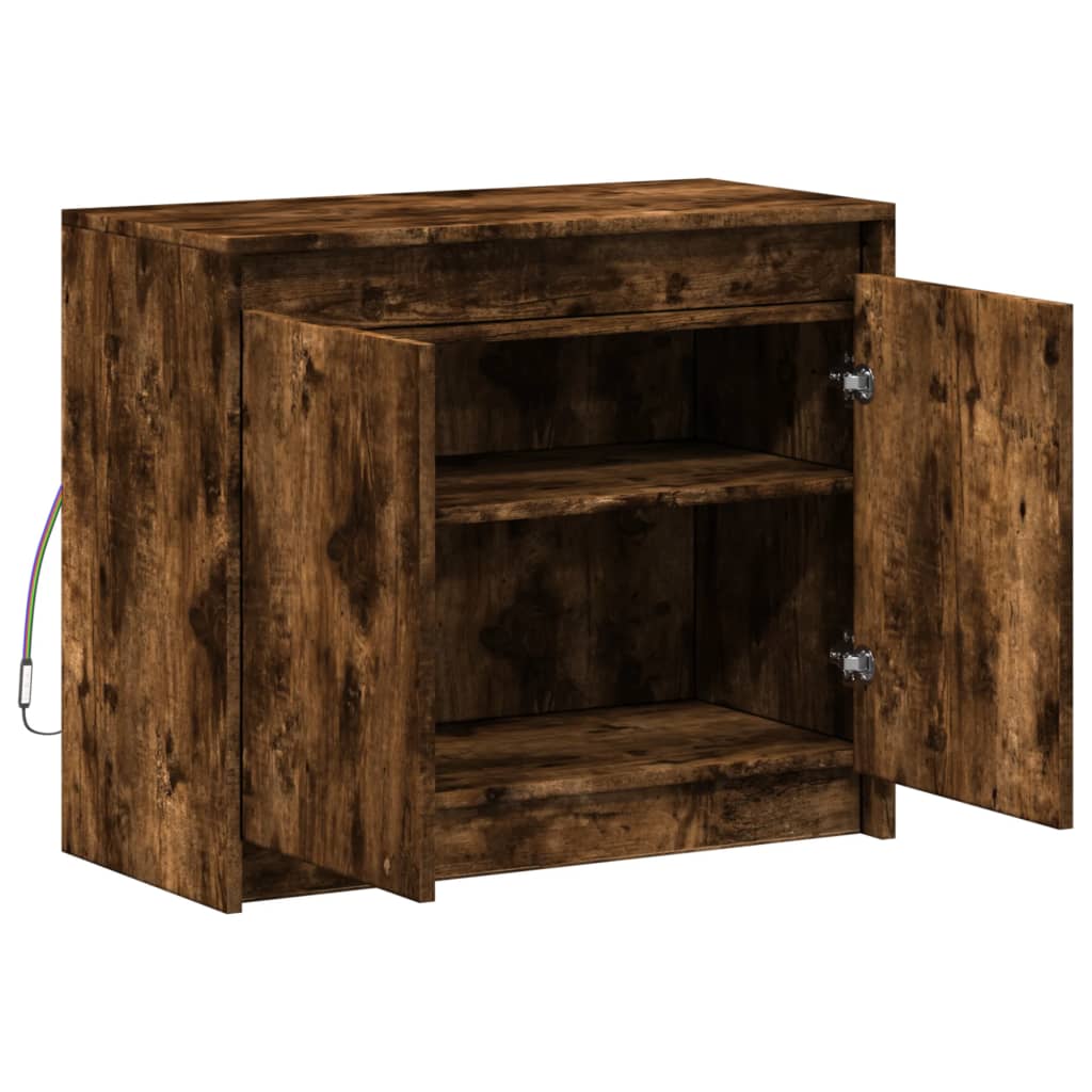 Komoda s LED boja dimljenog hrasta 72x34x61cm konstruirano drvo