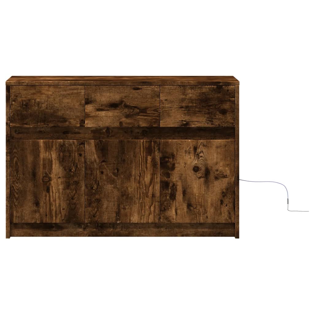 TV ormarić s LED svjetlima boja hrasta 91x34x61 cm drveni