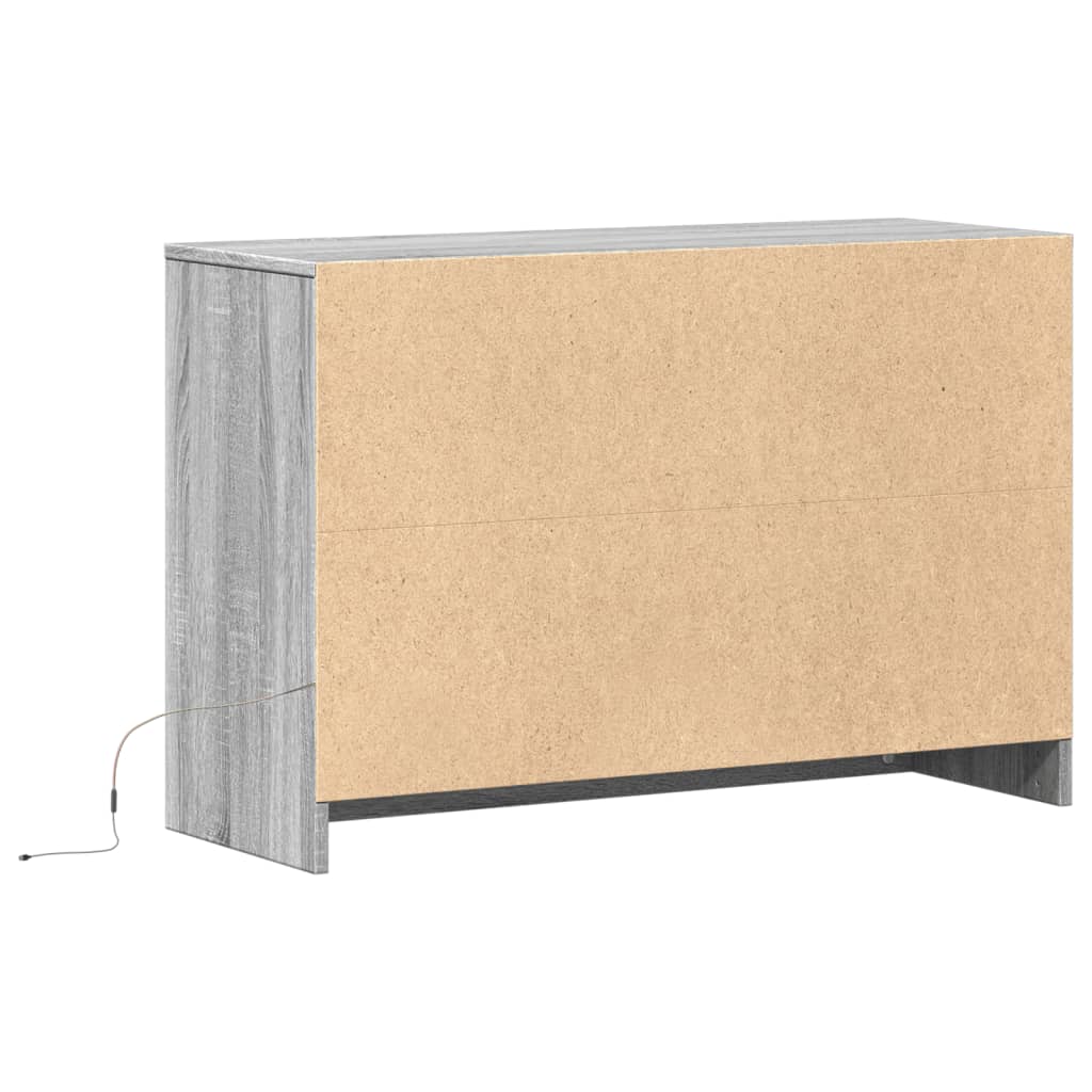 TV ormarić s LED svjetlima boja hrasta 91x34x61 cm drveni
