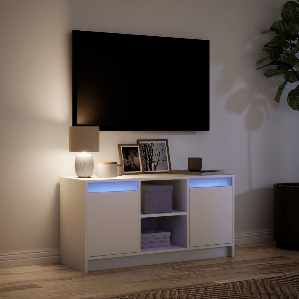 TV ormarić LED bijeli 100 x 34 x 50 cm od konstruiranog drva