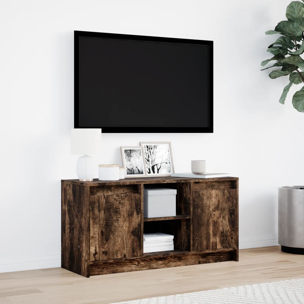 TV ormarić s LED svjetlima boja hrasta 100x34x50 cm drveni