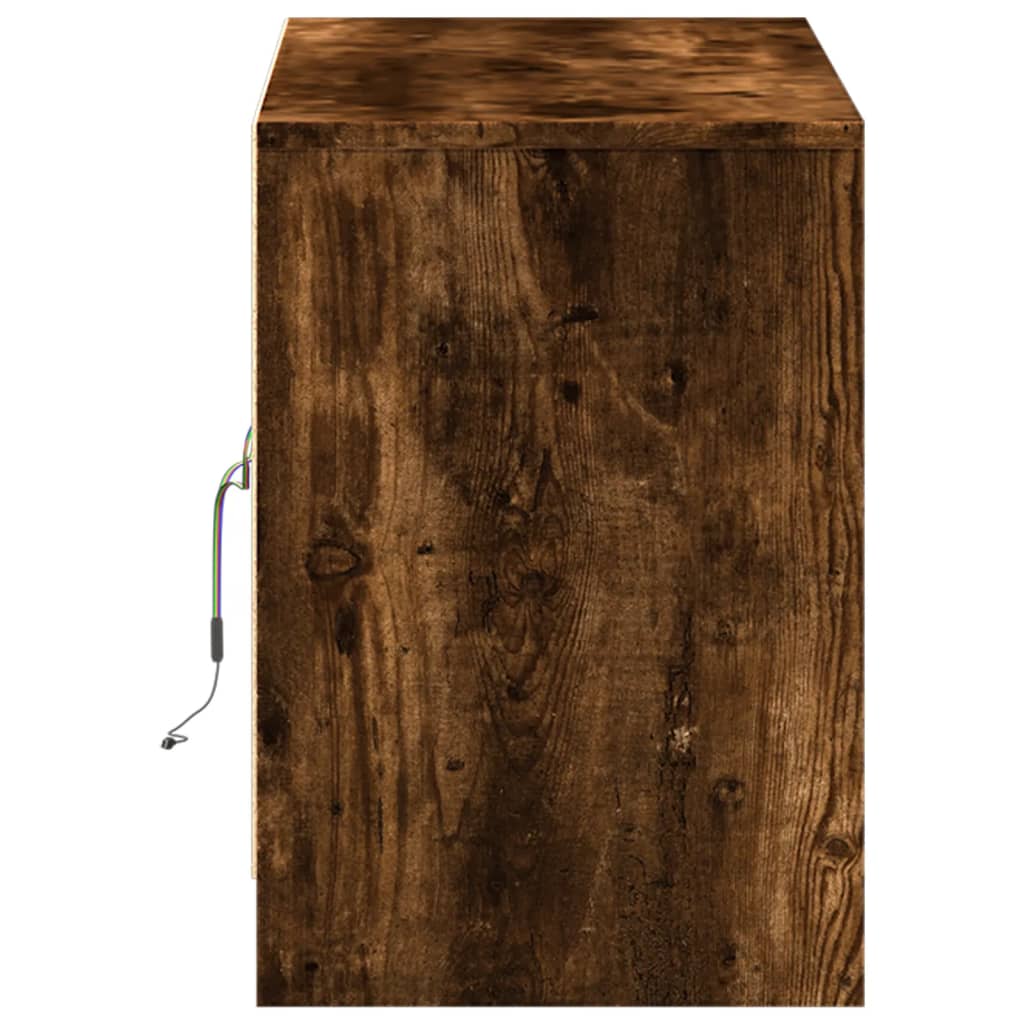 TV ormarić s LED svjetlima boja hrasta 100x34x50 cm drveni