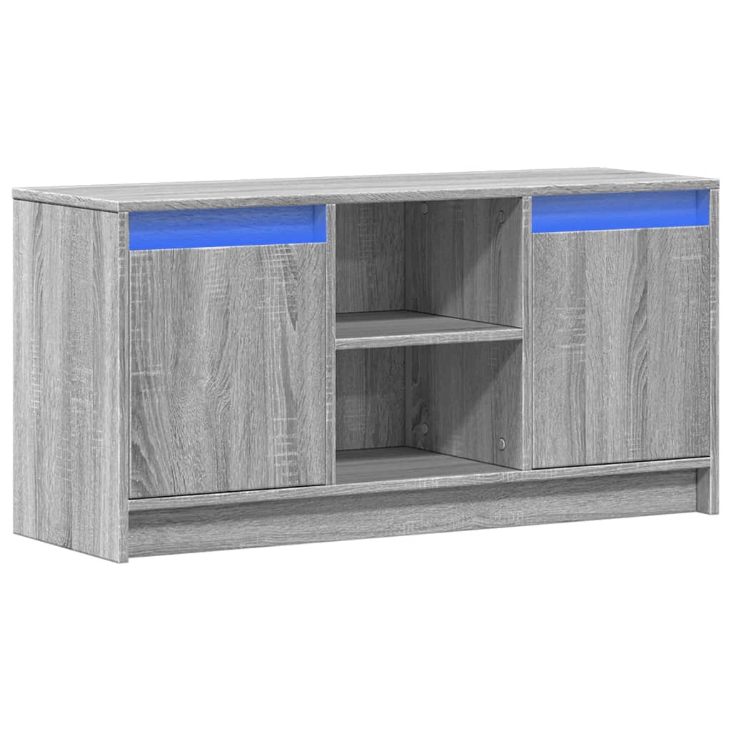 TV ormarić s LED svjetlima boja hrasta 100x34x50 cm drveni