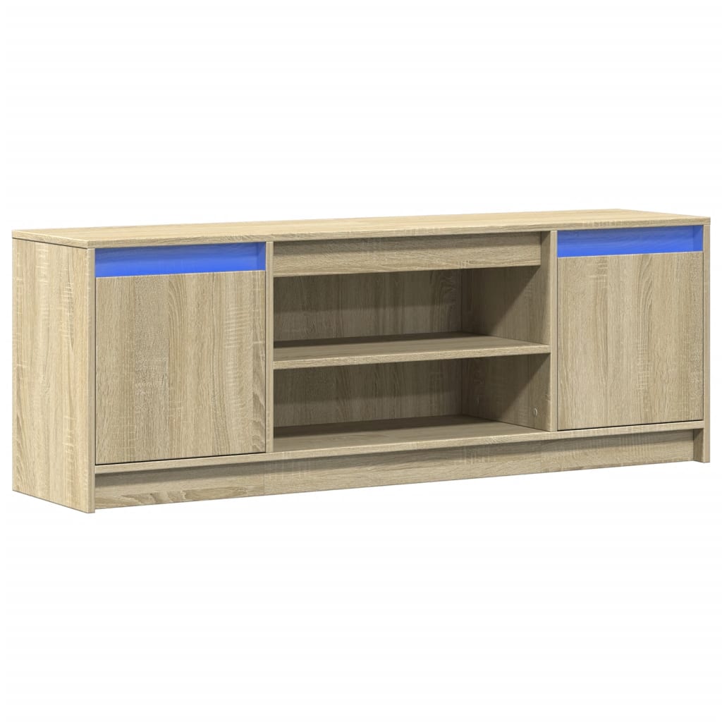 TV ormarić s LED svjetlima boja hrasta 139,5x34x50 cm drveni