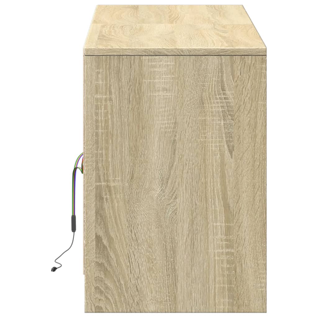 TV ormarić s LED svjetlima boja hrasta 139,5x34x50 cm drveni