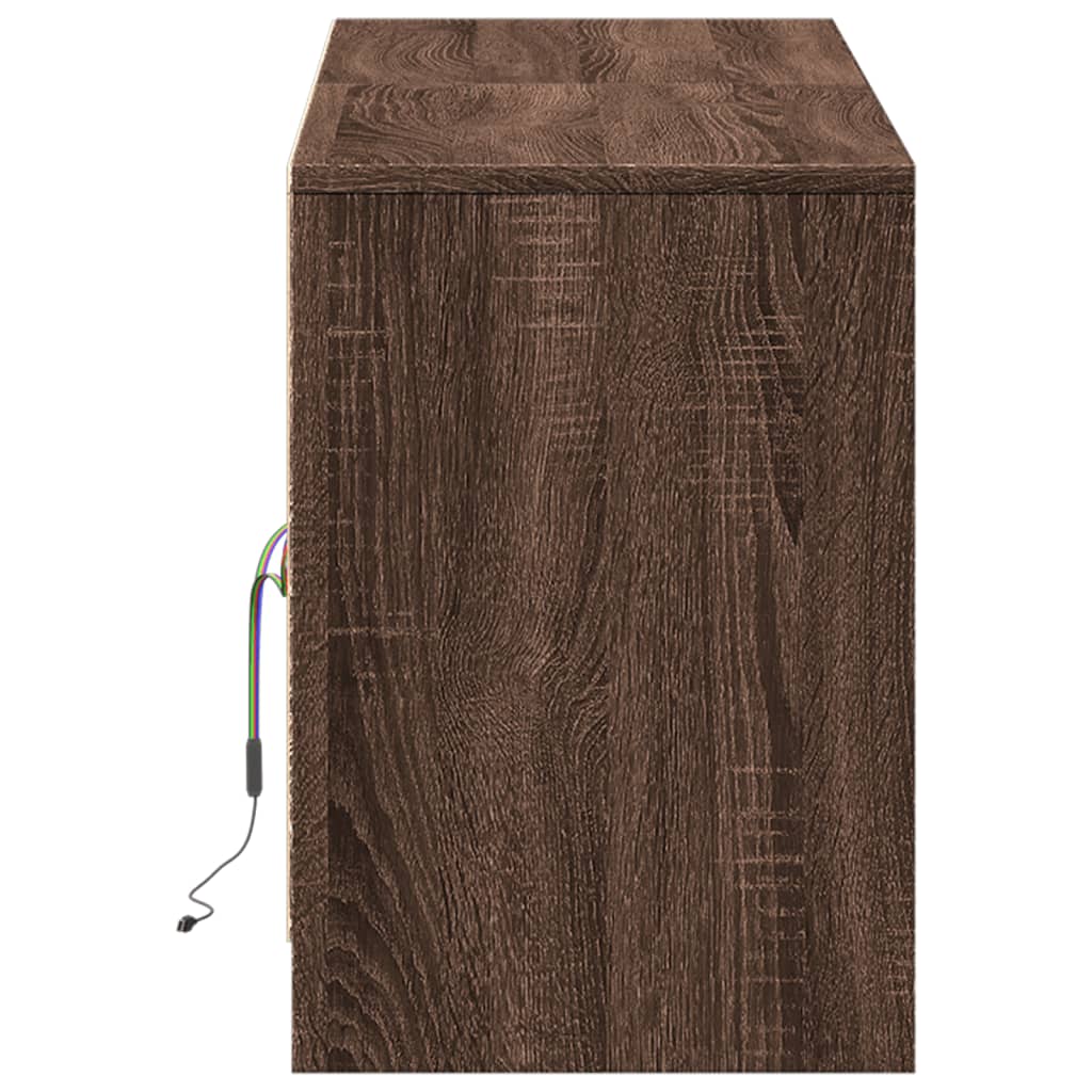 TV ormarić s LED svjetlima boja hrasta 139,5x34x50 cm drveni