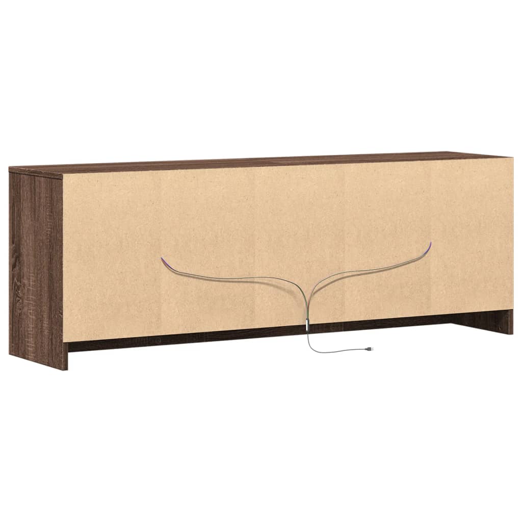 TV ormarić s LED svjetlima boja hrasta 139,5x34x50 cm drveni