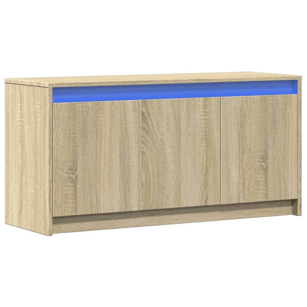 TV ormarić s LED svjetlima boja hrasta 100x34x50 cm drveni