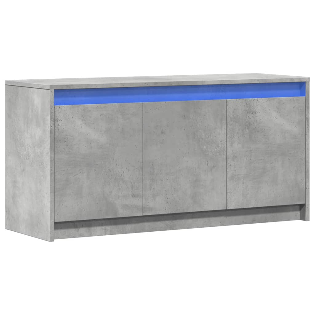 TV ormarić s LED svjetlima boja betona 100x34x50 cm drveni