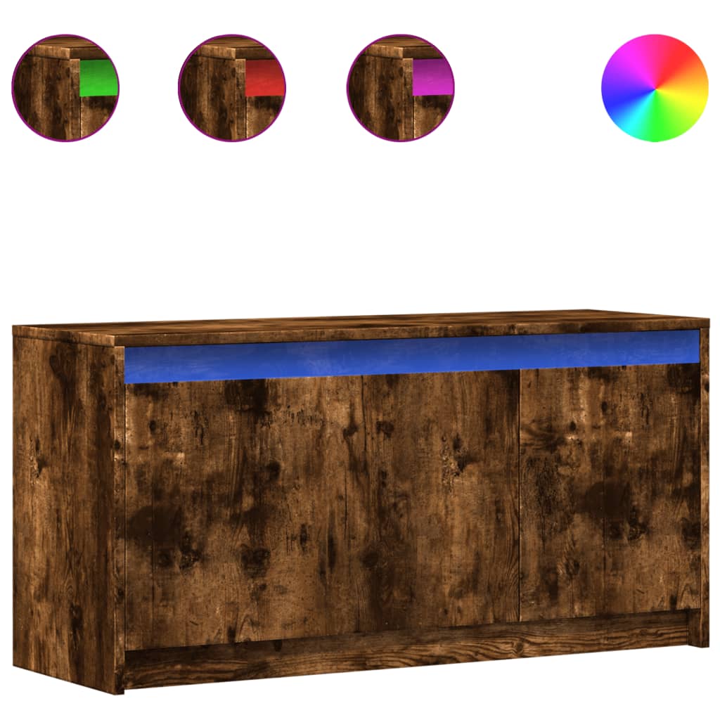TV ormarić s LED svjetlima boja hrasta 100x34x50 cm drveni
