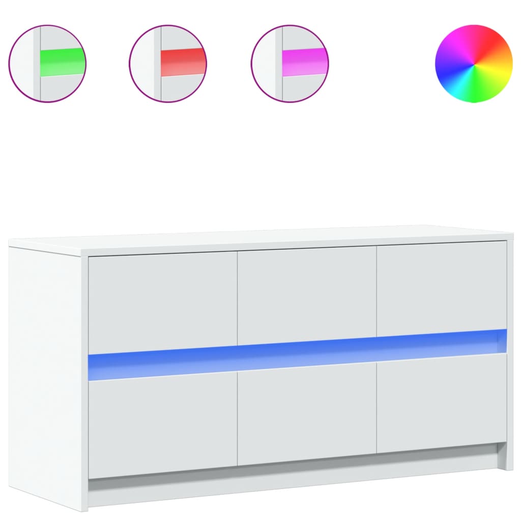 TV ormarić LED bijeli 100 x 34 x 50 cm od konstruiranog drva