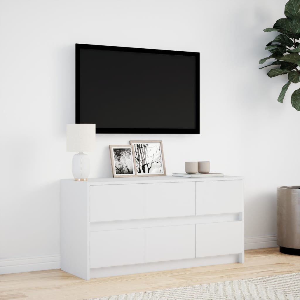 TV ormarić LED bijeli 100 x 34 x 50 cm od konstruiranog drva