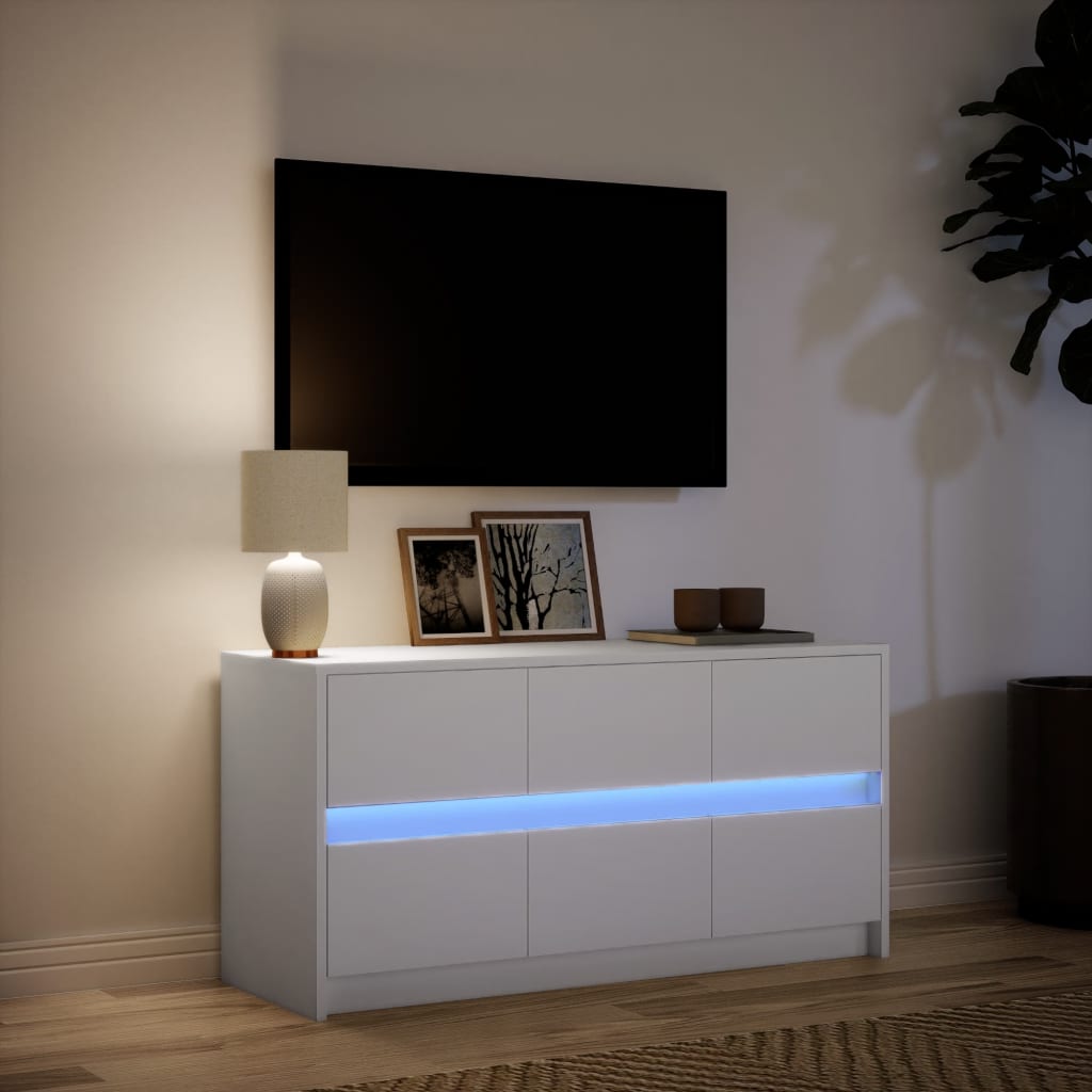 TV ormarić LED bijeli 100 x 34 x 50 cm od konstruiranog drva