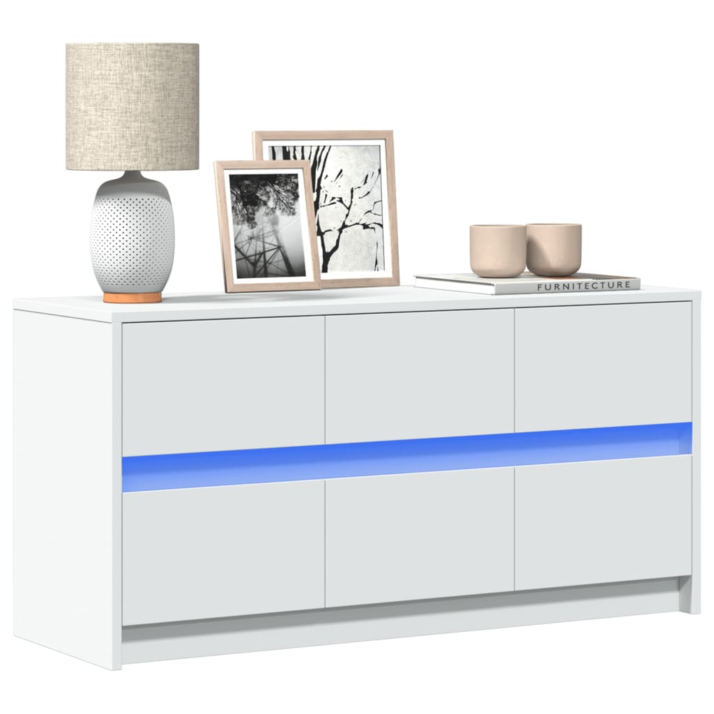 TV ormarić LED bijeli 100 x 34 x 50 cm od konstruiranog drva