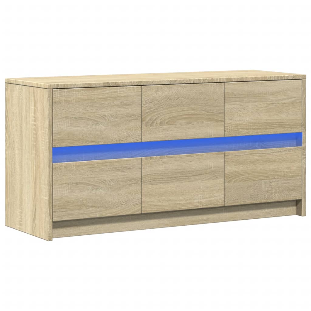 TV ormarić s LED svjetlima boja hrasta 100x34x50 cm drveni
