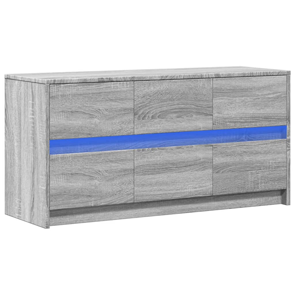 TV ormarić s LED svjetlima boja hrasta 100x34x50 cm drveni