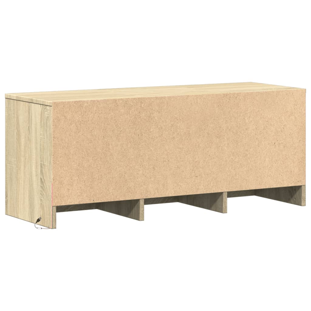 TV ormarić s LED svjetlima boja hrasta 97x34x40 cm drveni