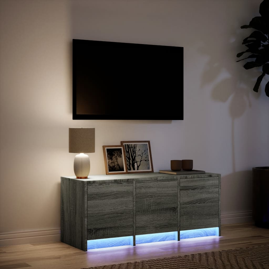 TV ormarić s LED svjetlima boja hrasta 97x34x40 cm drveni
