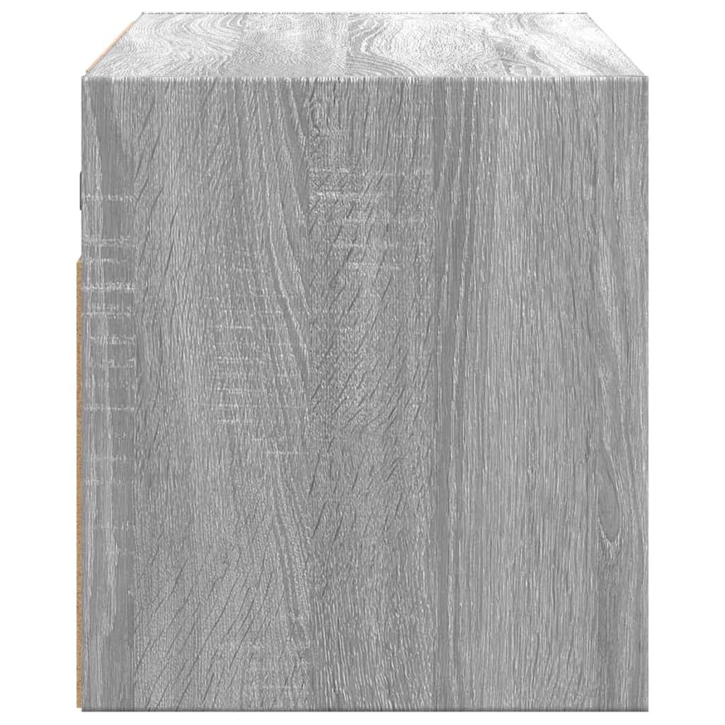Zidni TV ormarić s LED svjetlima siva boja hrasta 80x31x35 cm