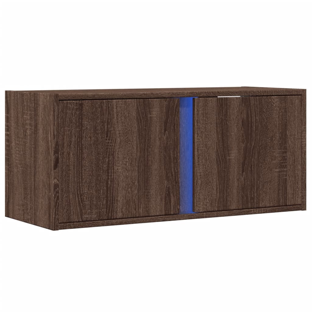 Zidni TV ormarić LED smeđa boja hrasta 80x31x35 cm