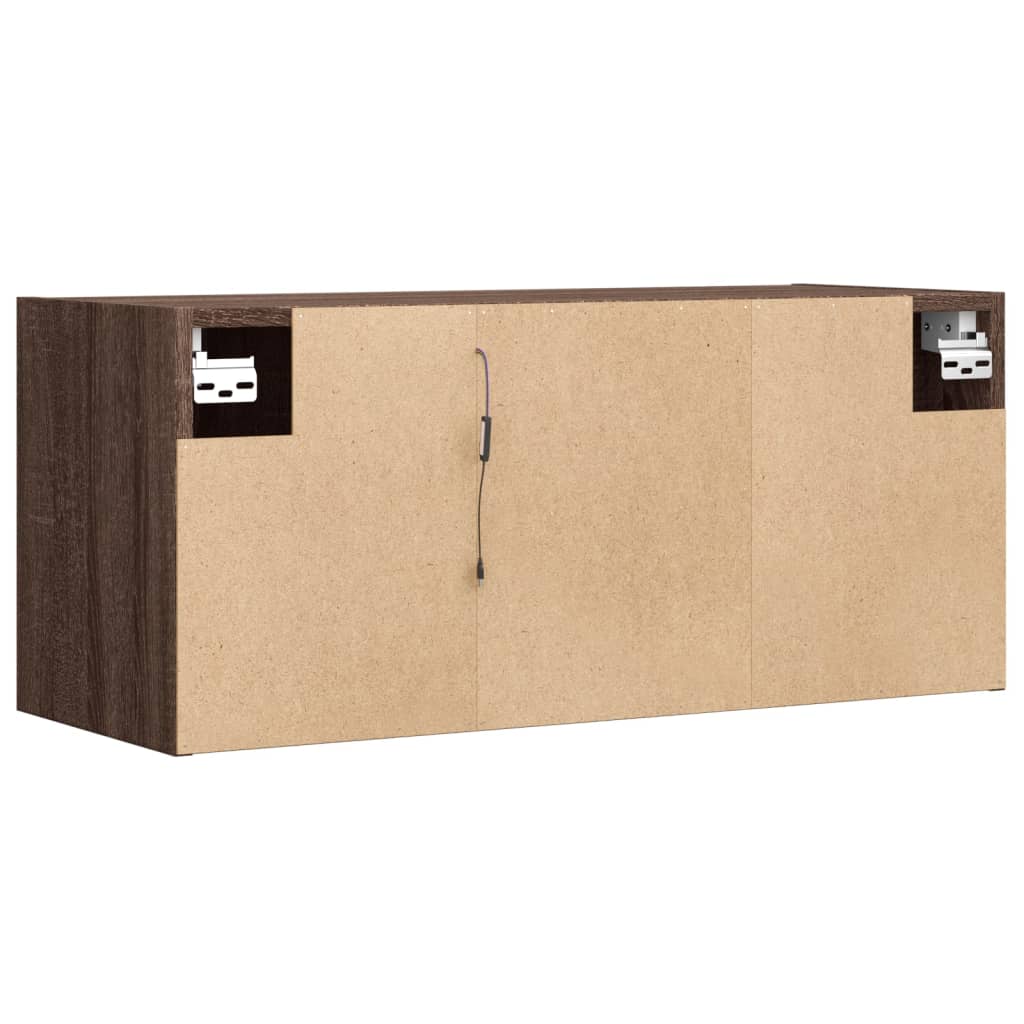 Zidni TV ormarić LED smeđa boja hrasta 80x31x35 cm