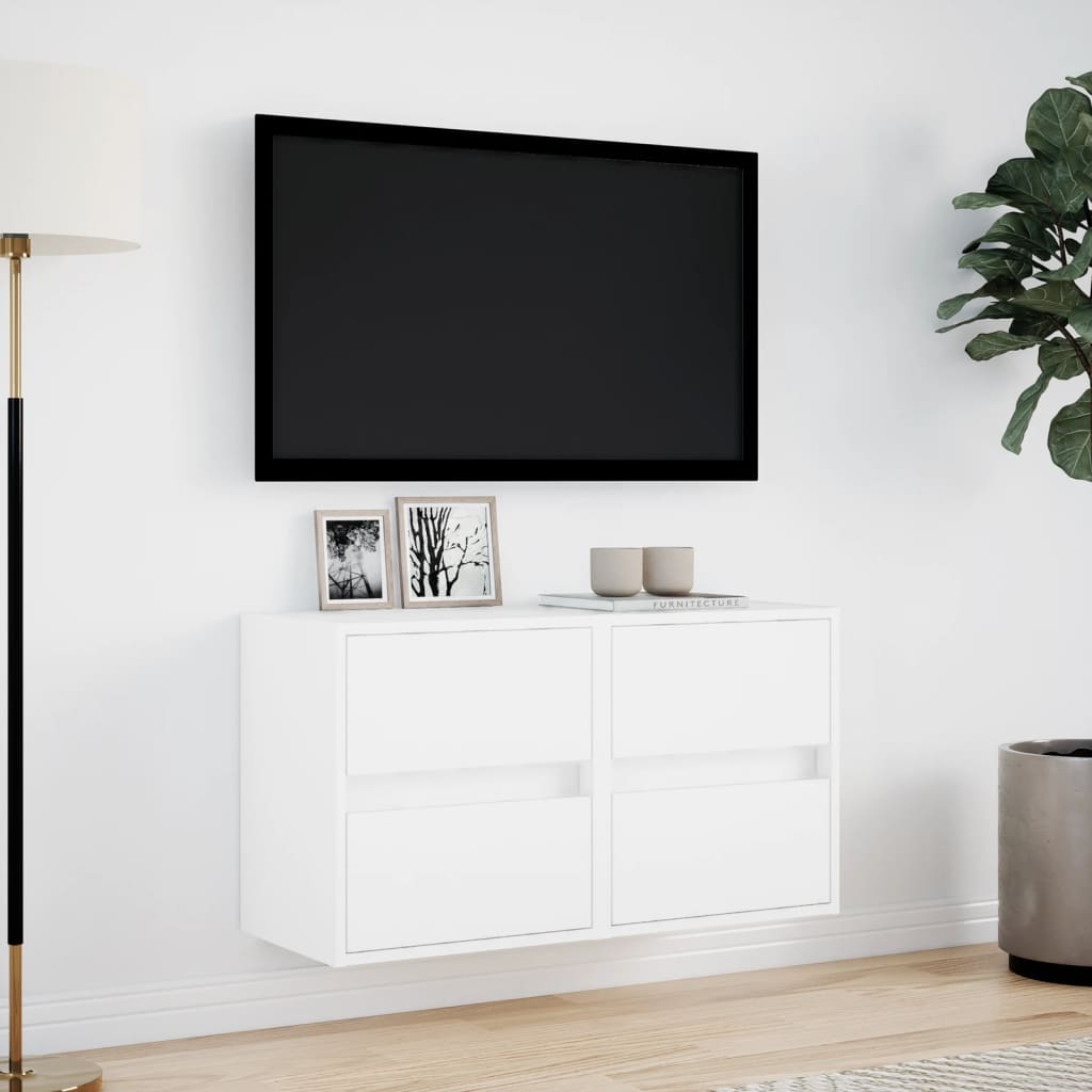 Zidni TV ormarići s LED svjetlima 2 kom bijeli 41 x 31 x 45 cm