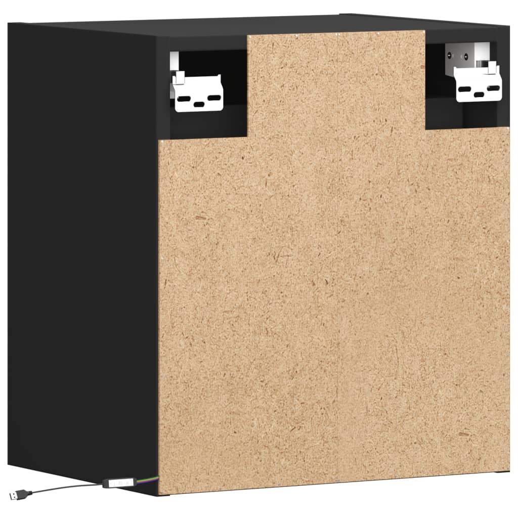 Zidni TV ormarići s LED svjetlima 2 kom crni 41x31x45 cm