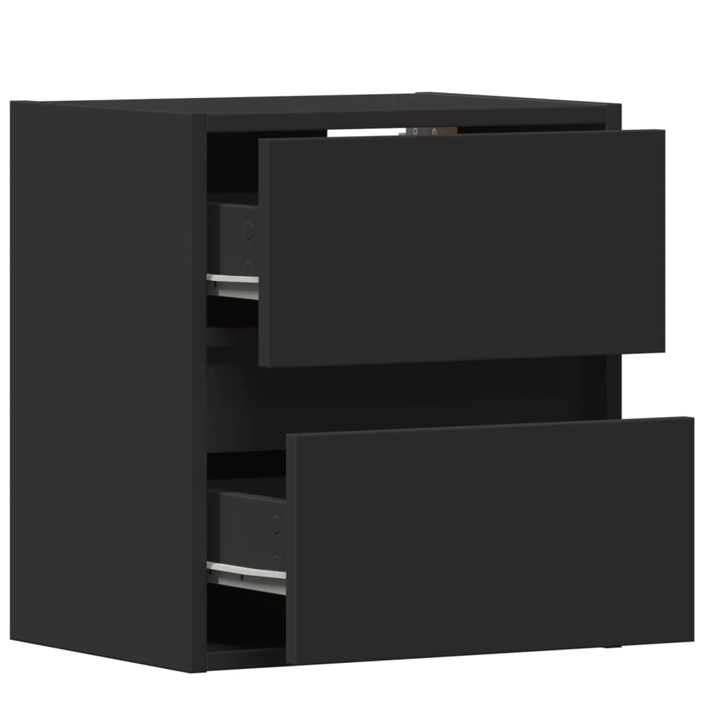 Zidni TV ormarići s LED svjetlima 2 kom crni 41x31x45 cm